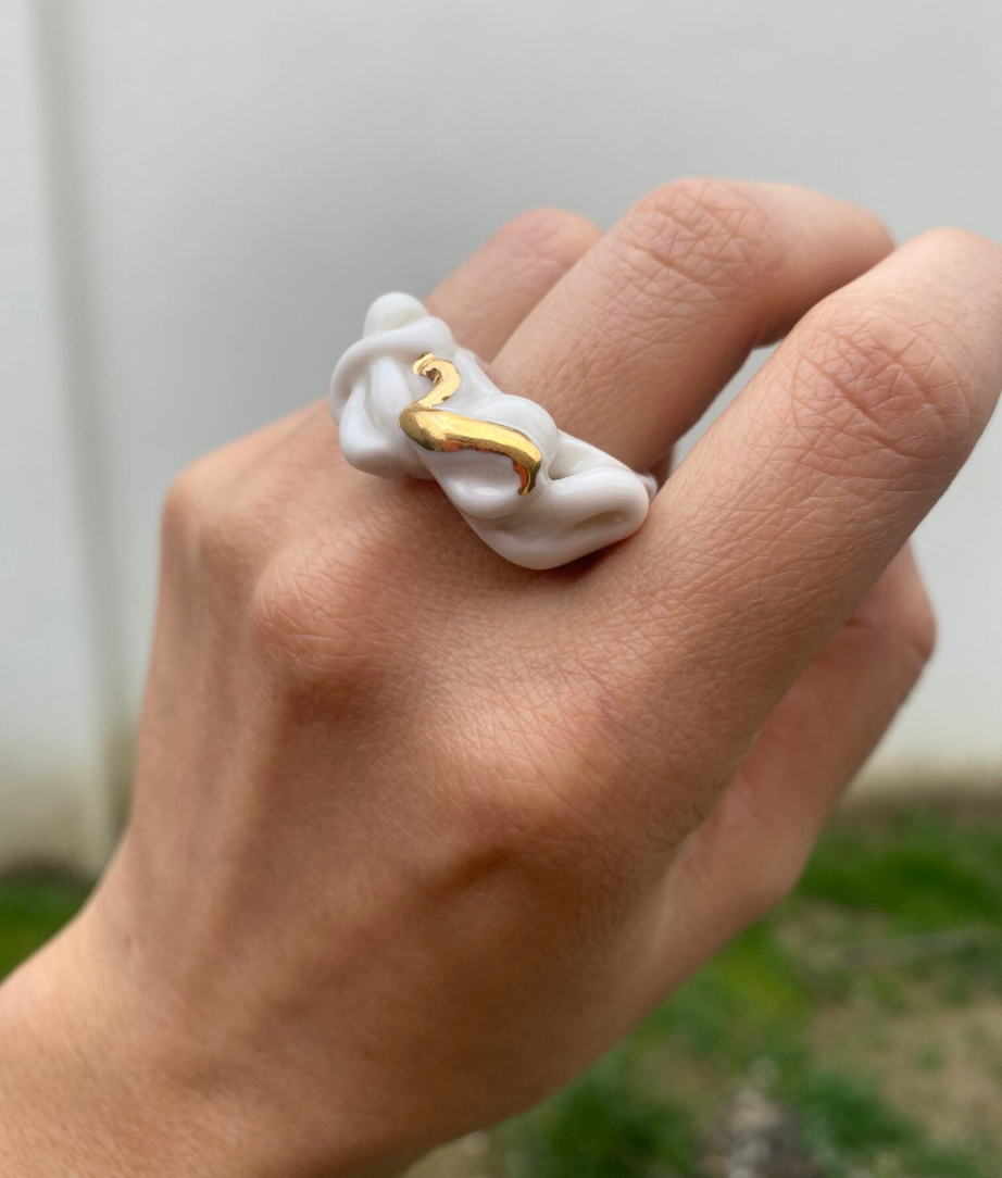 SPAGHETTI GOLD RING - Bright Gold