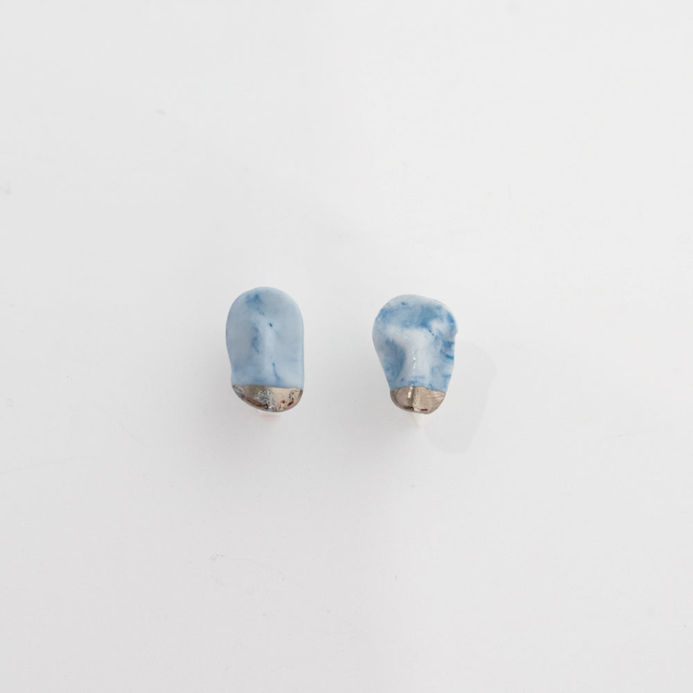 SMALL BLUE JUNE EARRINGS - Platinum
